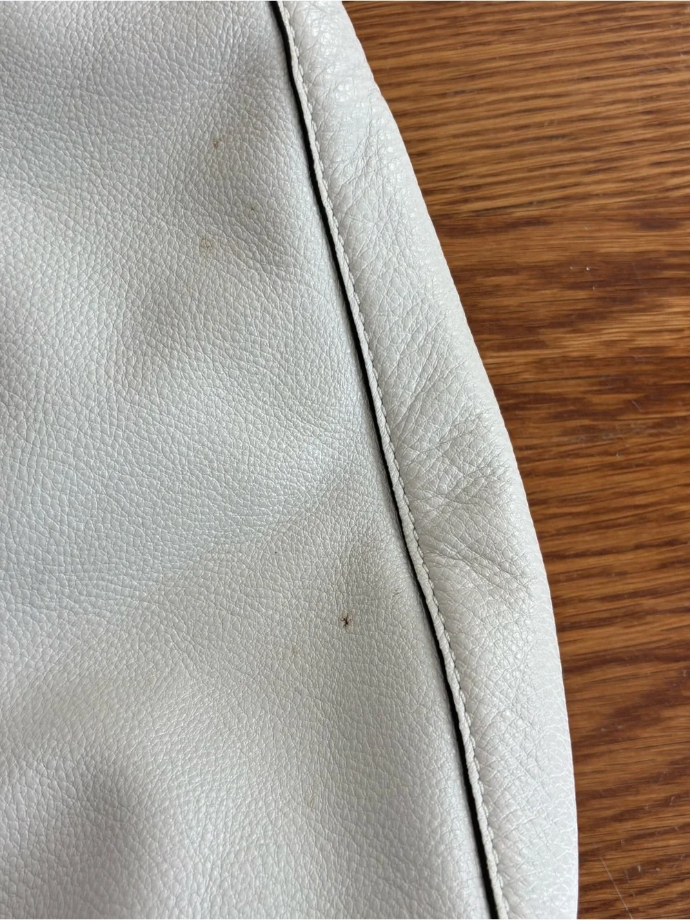 Michael Kors quiet luxury Cream Pebbled Leather Tassel Hobo Bag purse gold trim